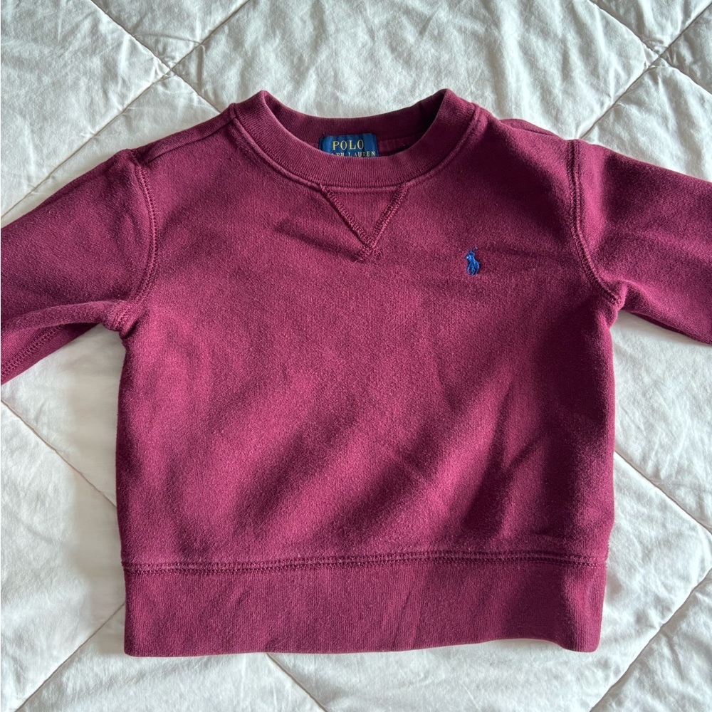 Toddler Polo Ralph Lauren Burgundy Crewneck Sweater Size 2T